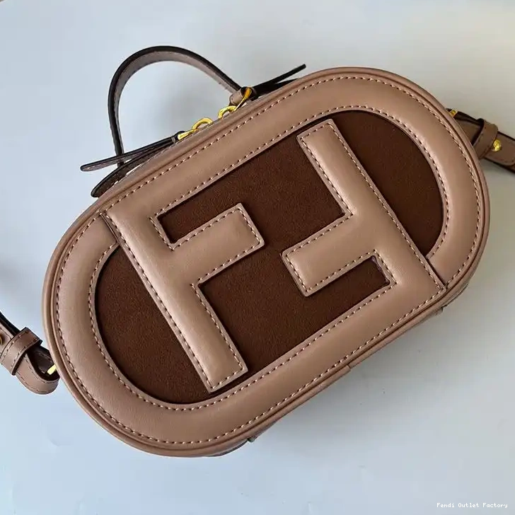 Affordable HOT Camera Fendi Leather Mini O'Lock Grey Calf In Case 0420